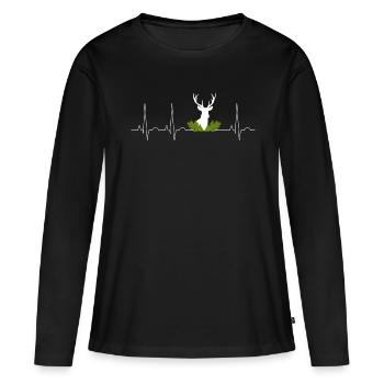 Jagd - Frauen Premium Bio Langarmshirt - Schwarz - Vorne - Julia (174cm)