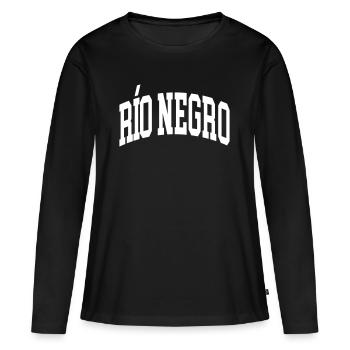 Río Negro - T-shirt manches longues Premium bio Femme - noir - Devant - Julia (174cm)