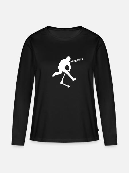 trottinette freestyle - Premium økologisk langærmet T-shirt til kvinder - sort
