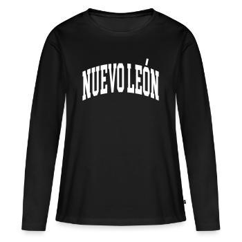 Nuevo León - T-shirt manches longues Premium bio Femme - noir - Devant - Julia (174cm)