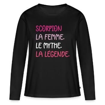 scorpion - T-shirt manches longues Premium bio Femme - noir - Devant - Julia (174cm)
