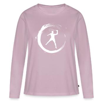 squash - T-shirt manches longues Premium bio Femme - rose poudré - Devant - Julia (174cm)