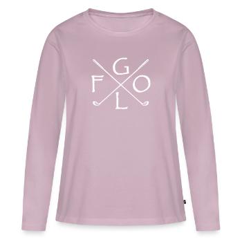 GOLF croisé - T-shirt manches longues Premium bio Femme - rose poudré - Devant - Julia (174cm)