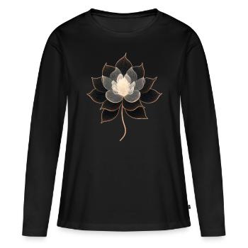 Lotus - T-shirt manches longues Premium bio Femme - noir - Devant - Julia (174cm)