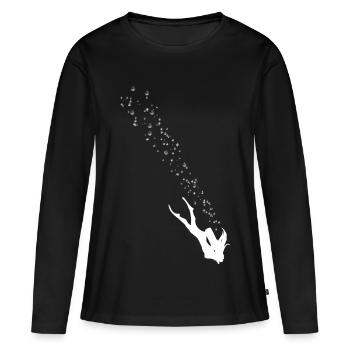 Bulles de Plongeuse - T-shirt manches longues Premium bio Femme - noir - Devant - Julia (174cm)
