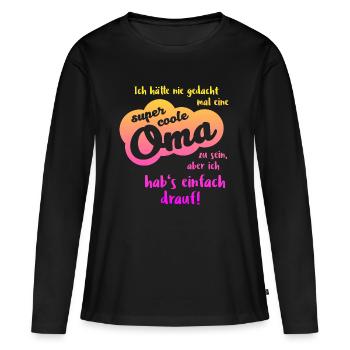 Grand-mère super cool cadeau meilleure grand-mère - T-shirt manches longues Premium bio Femme - noir - Devant - Julia (174cm)