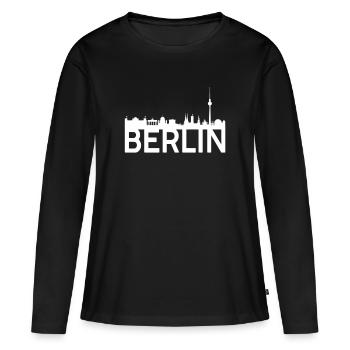 Berlin Berliner Hauptstadt - T-shirt manches longues Premium bio Femme - noir - Devant - Julia (174cm)