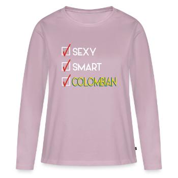 Kolumbien - Frauen Premium Bio Langarmshirt - Altrosa - Vorne - Julia (174cm)