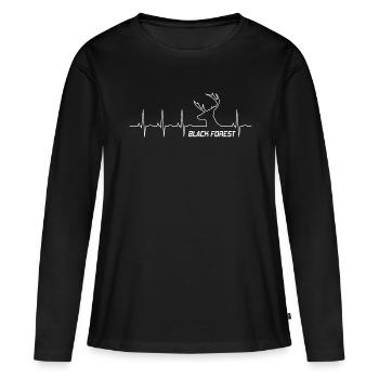 Black Forest - Frauen Premium Bio Langarmshirt - Schwarz - Vorne - Julia (174cm)