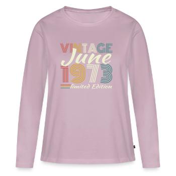 Juni 1973 Vintage Retro Geburtstagsgeschenk - Frauen Premium Bio Langarmshirt - Altrosa - Vorne - Julia (174cm)
