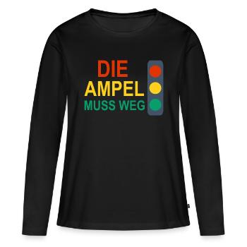 Die Ampel muss Weg - Frauen Premium Bio Langarmshirt - Schwarz - Vorne - Julia (174cm)