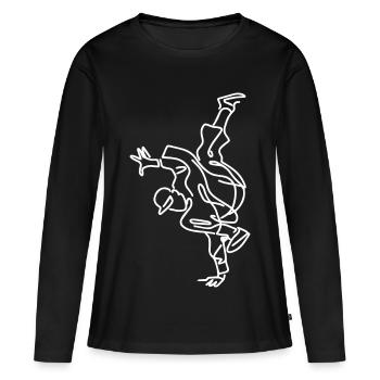 Breakdancing Skizze - Frauen Premium Bio Langarmshirt - Schwarz - Vorne - Julia (174cm)