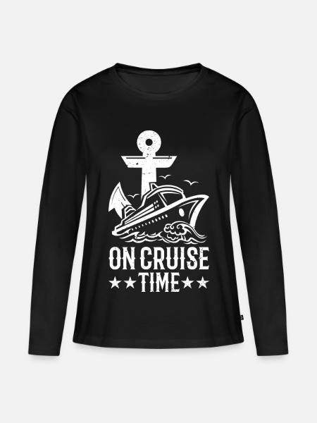 on cruise time - Frauen Premium Bio Langarmshirt - Schwarz