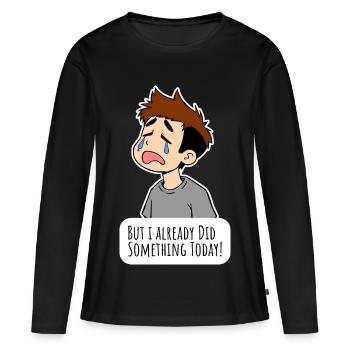Votre enfant ne veut pas aider à la maison ? - T-shirt manches longues Premium bio Femme - noir - Devant - Julia (174cm)