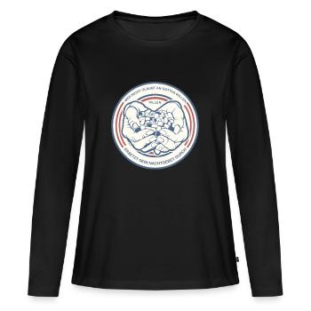 PILLEN | Lustiger Spruch Hände Tabletten - Frauen Premium Bio Langarmshirt - Schwarz - Vorne - Julia (174cm)