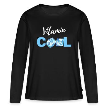 Vitamines COOL - T-shirt manches longues Premium bio Femme - noir - Devant - Julia (174cm)