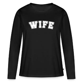 Wife - Women's Premium Organic Long Sleeve Shirt - black - Front - Julia (174cm)