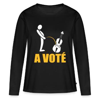 A voté - T-shirt manches longues Premium bio Femme - noir - Devant - Julia (174cm)
