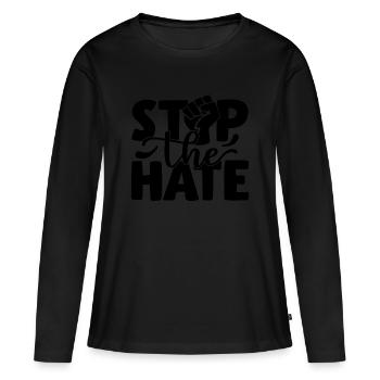 Anti racism racism tolerance human rights - Women's Premium Organic Long Sleeve Shirt - black - Front - Julia (174cm)
