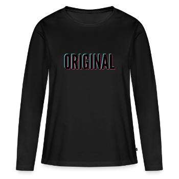 original avec style remix tiktok - T-shirt manches longues Premium bio Femme - noir - Devant - Julia (174cm)