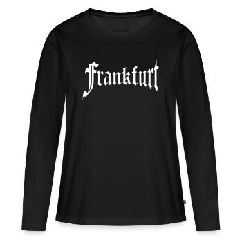 Francfort - T-shirt manches longues Premium bio Femme - noir - Devant - Julia (174cm)