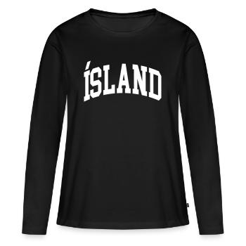 Island - Frauen Premium Bio Langarmshirt - Schwarz - Vorne - Julia (174cm)