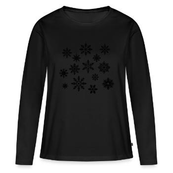 Flocons - T-shirt manches longues Premium bio Femme - noir - Devant - Julia (174cm)
