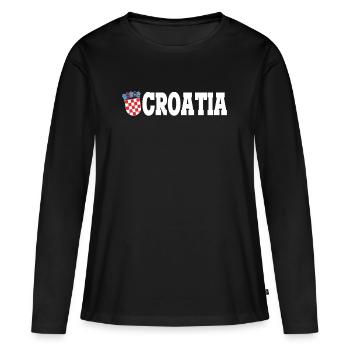 Croatie Croatie - T-shirt manches longues Premium bio Femme - noir - Devant - Julia (174cm)