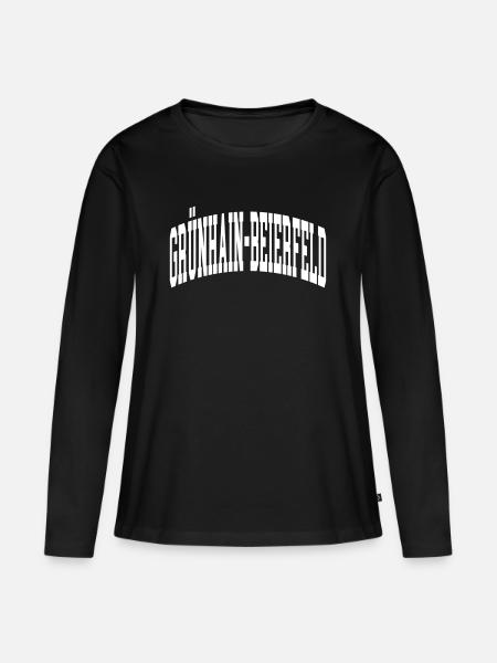 Grünhain-Beierfeld - Frauen Premium Bio Langarmshirt - Schwarz