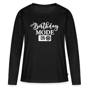 Mode Anniversaire sur Mode Anniversaire sur - T-shirt manches longues Premium bio Femme - noir - Devant - Julia (174cm)