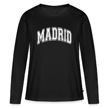 Madrid - T-shirt manches longues Premium bio Femme - noir - Devant - Julia (174cm)