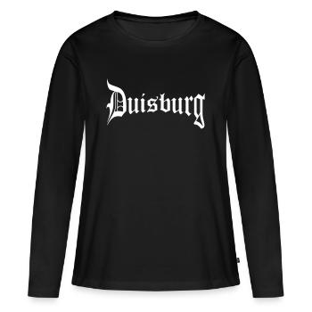 Duisbourg - T-shirt manches longues Premium bio Femme - noir - Devant - Julia (174cm)