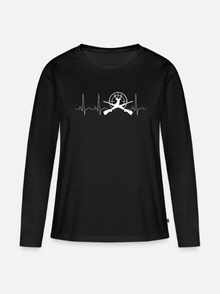 Jagd - Frauen Premium Bio Langarmshirt - Schwarz