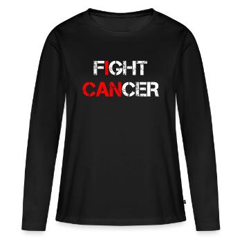 Fight Cancer I Can - Women's Premium Organic Long Sleeve Shirt - black - Front - Julia (174cm)