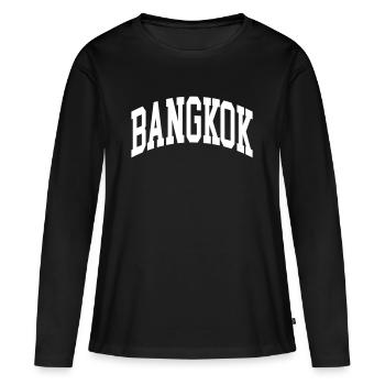 Bangkok - Frauen Premium Bio Langarmshirt - Schwarz - Vorne - Julia (174cm)