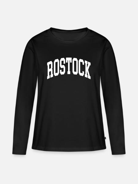Rostock - Frauen Premium Bio Langarmshirt - Schwarz