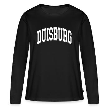 Duisbourg - T-shirt manches longues Premium bio Femme - noir - Devant - Julia (174cm)