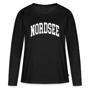 Mer du Nord - T-shirt manches longues Premium bio Femme - noir - Devant - Julia (174cm)
