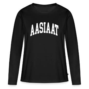 Aasiaat - T-shirt manches longues Premium bio Femme - noir - Devant - Julia (174cm)