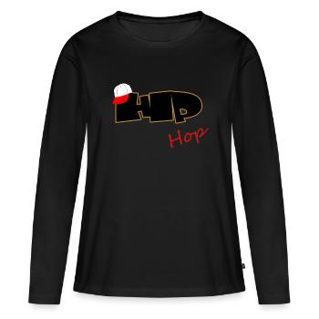 Hip Hop Rap - MC - Breakdance - Frauen Premium Bio Langarmshirt - Schwarz - Vorne - Julia (174cm)
