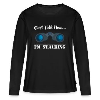 Je ne peux pas, je traque à nouveau - T-shirt manches longues Premium bio Femme - noir - Devant - Julia (174cm)