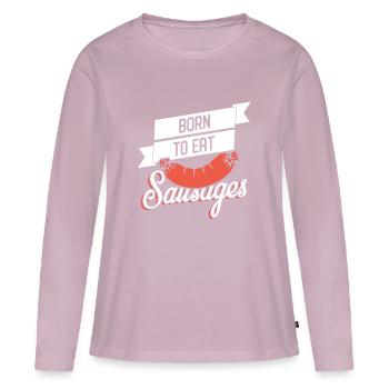Saucisses - T-shirt manches longues Premium bio Femme - rose poudré - Devant - Julia (174cm)