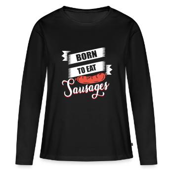 Saucisses - T-shirt manches longues Premium bio Femme - noir - Devant - Julia (174cm)
