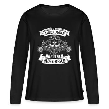 Motocycliste cool - T-shirt manches longues Premium bio Femme - noir - Devant - Julia (174cm)