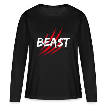 BEAST - chat sauvage - T-shirt manches longues Premium bio Femme - noir - Devant - Julia (174cm)
