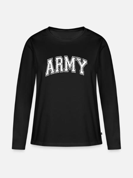 Army - Frauen Premium Bio Langarmshirt - Schwarz