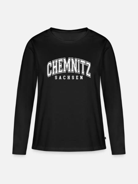 Chemnitz - Frauen Premium Bio Langarmshirt - Schwarz