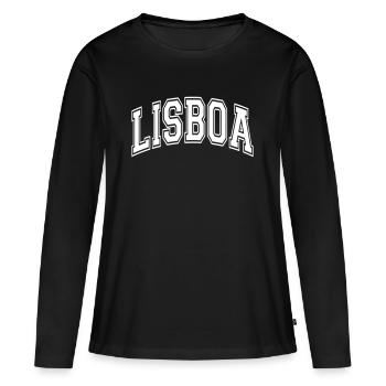 Lissabon - Frauen Premium Bio Langarmshirt - Schwarz - Vorne - Julia (174cm)