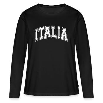 Italie - T-shirt manches longues Premium bio Femme - noir - Devant - Julia (174cm)