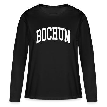 Bochum - Frauen Premium Bio Langarmshirt - Schwarz - Vorne - Julia (174cm)